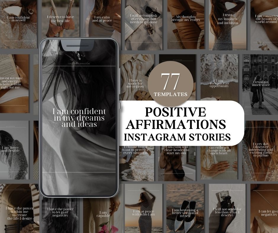 Instagram- Powerful Positive Affirmations for Stories + Mockups